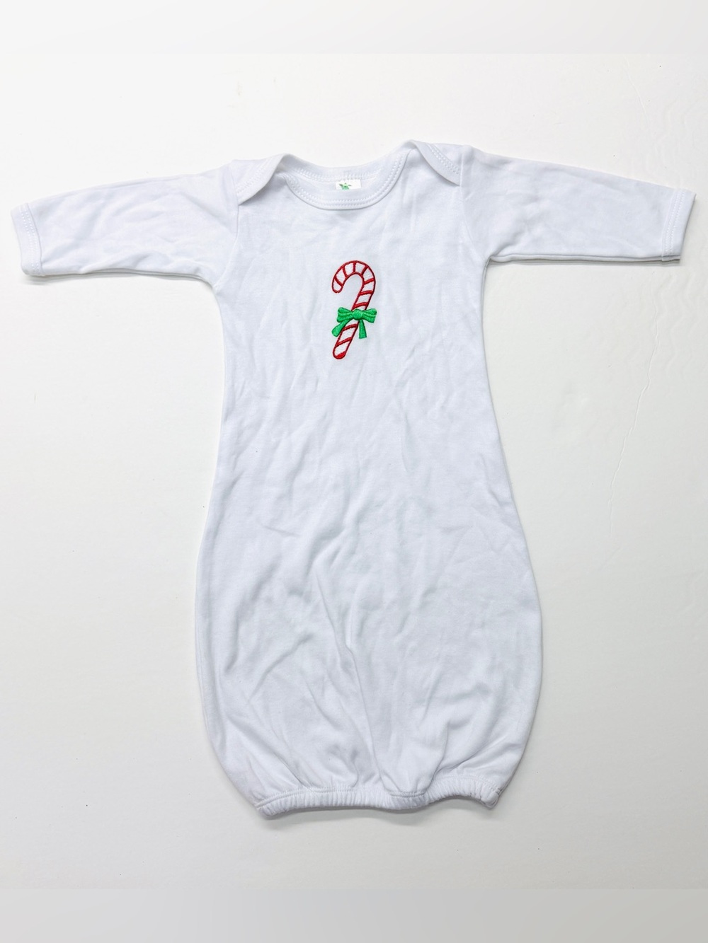 The Laughing Giraffe Christmas Holiday White Candy Cane Gown Pajamas